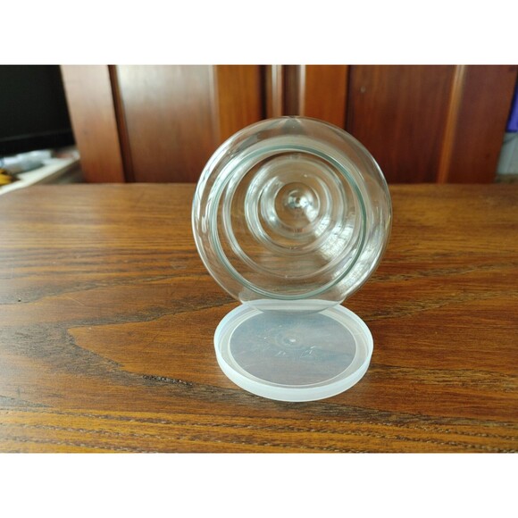 Glass Christmas Tree candy jar Fill With Small Ornaments Tinsel etc Plastic Lid - Picture 4 of 5